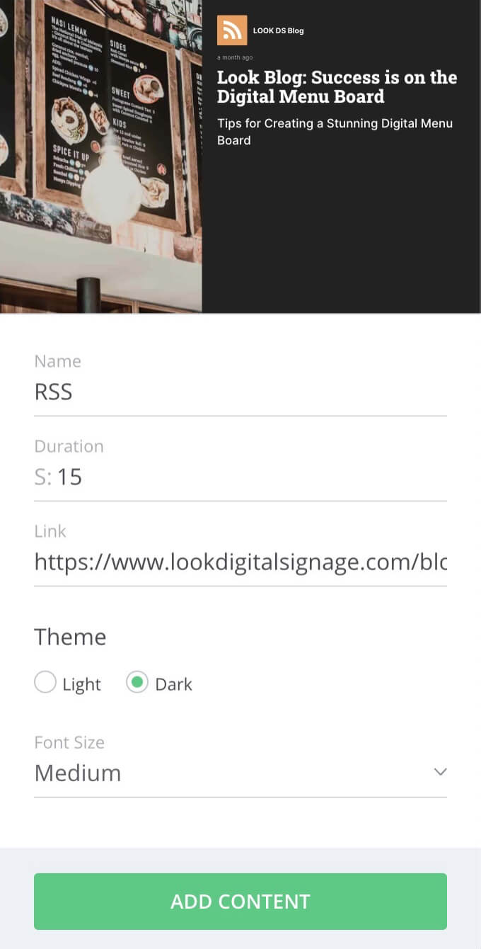configuring Rss